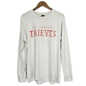 Men's 100 Thieves LA Graphic Long Sleeve Heavyweight Cotton Tee T-Shirt XL